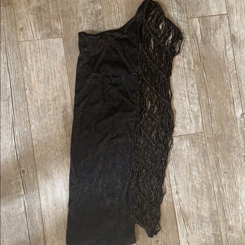Black and Gold Metallic Dress